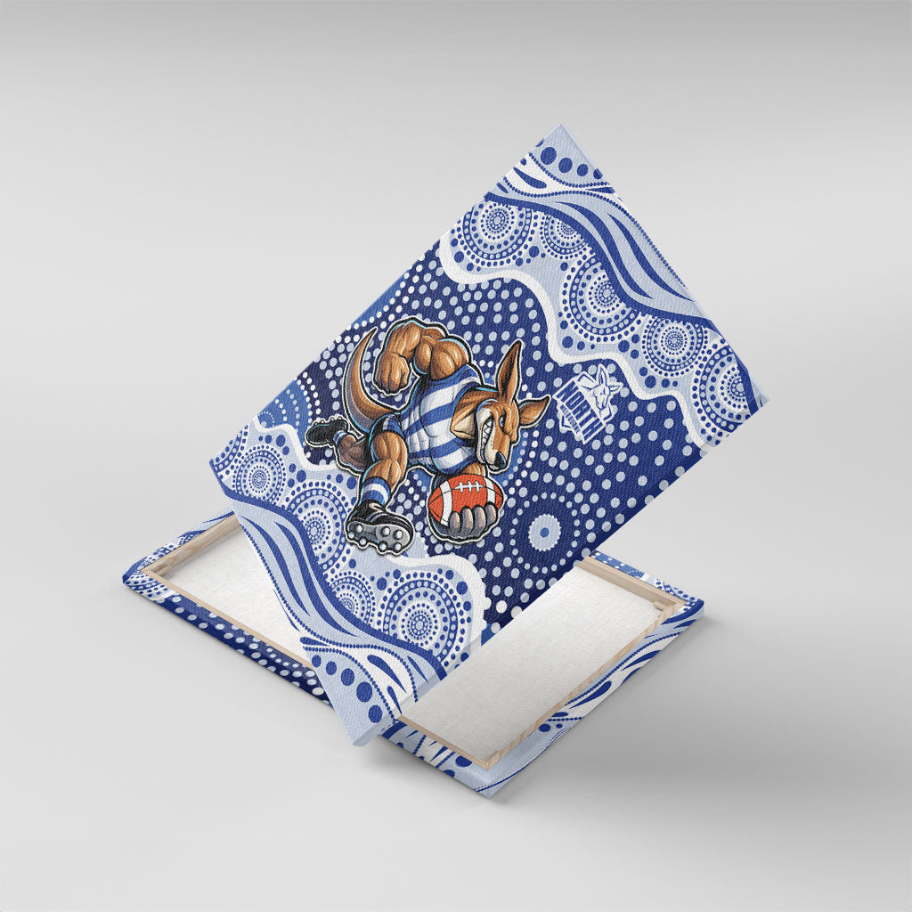 North Melbourne Kangaroos Canvas Wall Art Aboriginal Dot Pattern - Football Mascot Heritage Pride