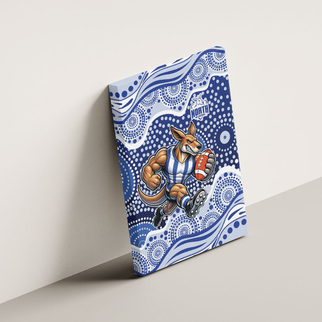 North Melbourne Kangaroos Canvas Wall Art Aboriginal Dot Pattern - Football Mascot Heritage Pride