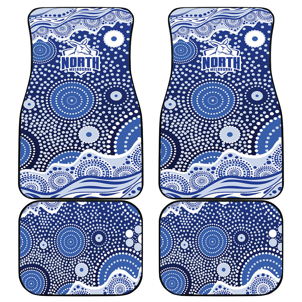 North Melbourne Kangaroos Car Mats Aboriginal Dot Pattern - Football Mascot Heritage Pride
