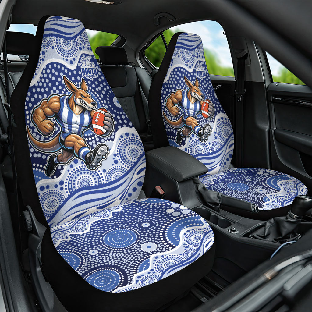 North Melbourne Kangaroos Car Seat Cover Aboriginal Dot Pattern - Football Mascot Heritage Pride
