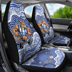 North Melbourne Kangaroos Car Seat Cover Aboriginal Dot Pattern - Football Mascot Heritage Pride