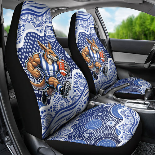 North Melbourne Kangaroos Car Seat Cover Aboriginal Dot Pattern - Football Mascot Heritage Pride