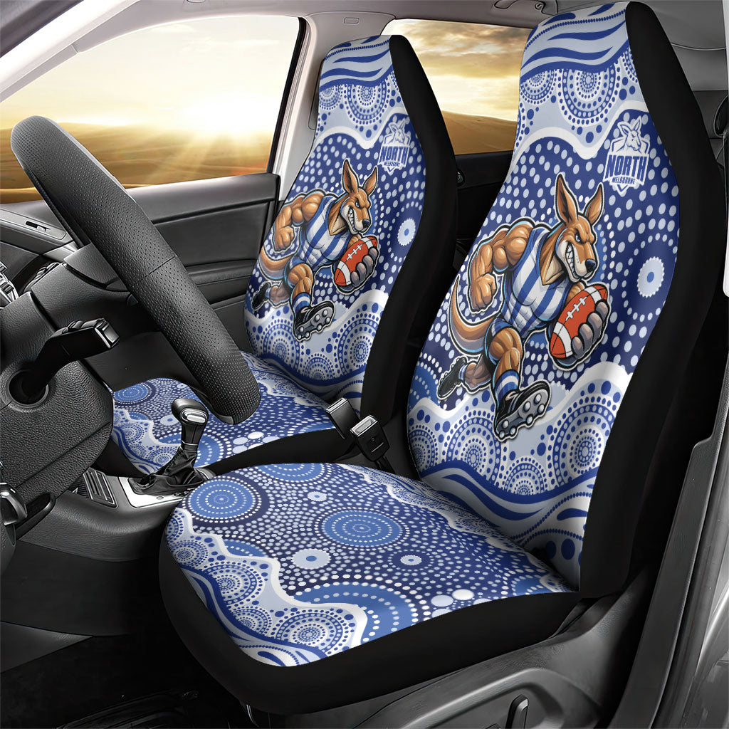North Melbourne Kangaroos Car Seat Cover Aboriginal Dot Pattern - Football Mascot Heritage Pride
