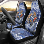 North Melbourne Kangaroos Car Seat Cover Aboriginal Dot Pattern - Football Mascot Heritage Pride