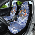 North Melbourne Kangaroos Car Seat Cover Aboriginal Dot Pattern - Football Mascot Heritage Pride