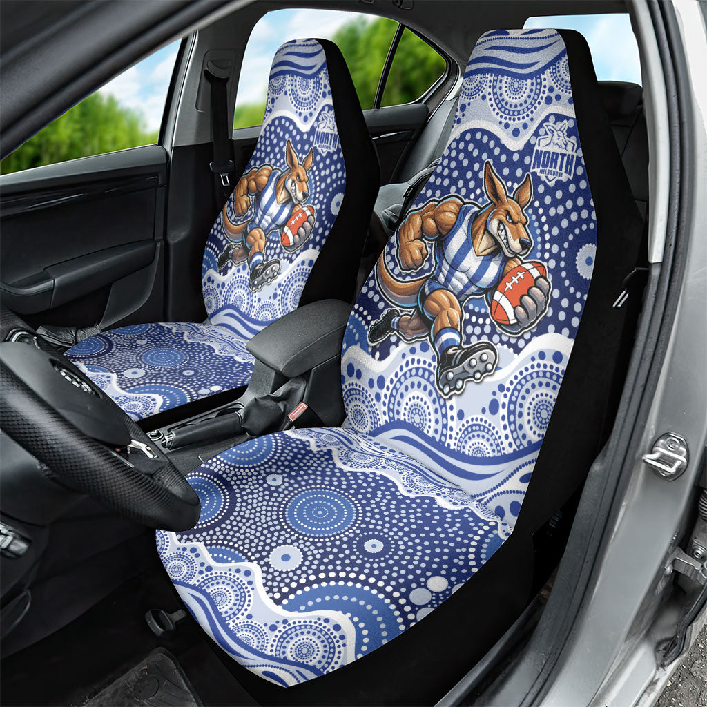 North Melbourne Kangaroos Car Seat Cover Aboriginal Dot Pattern - Football Mascot Heritage Pride