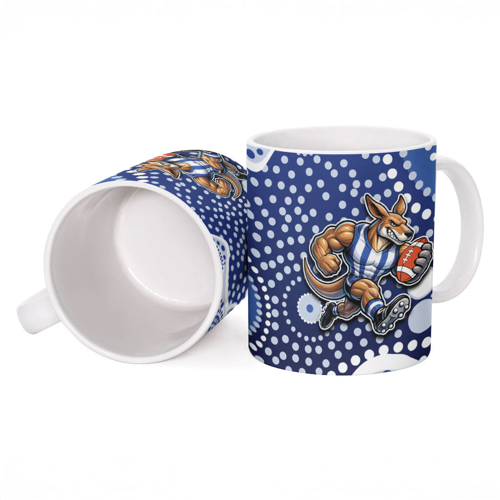 North Melbourne Kangaroos Ceramic Mug Aboriginal Dot Pattern - Football Mascot Heritage Pride