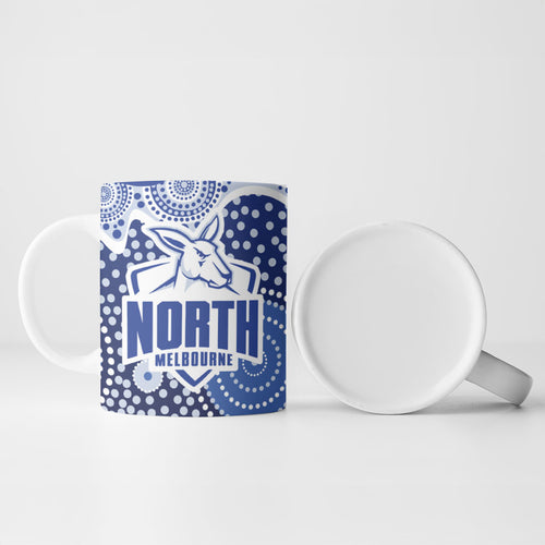 North Melbourne Kangaroos Ceramic Mug Aboriginal Dot Pattern - Football Mascot Heritage Pride