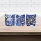 North Melbourne Kangaroos Ceramic Mug Aboriginal Dot Pattern - Football Mascot Heritage Pride