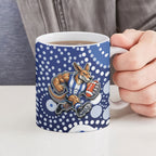 North Melbourne Kangaroos Ceramic Mug Aboriginal Dot Pattern - Football Mascot Heritage Pride