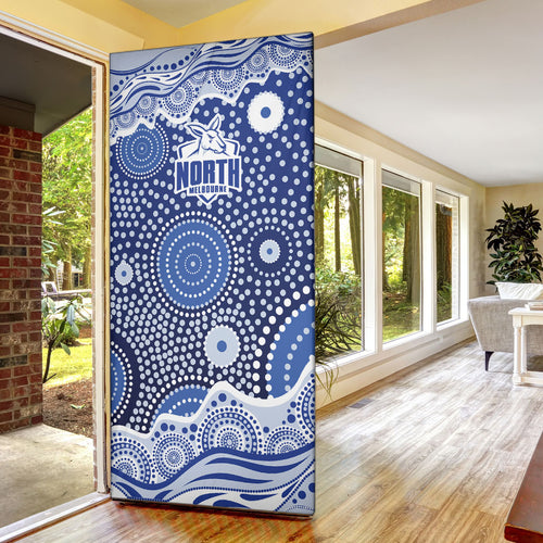North Melbourne Kangaroos Door Cover Aboriginal Dot Pattern - Football Mascot Heritage Pride