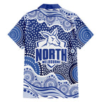 North Melbourne Kangaroos Family Matching Off The Shoulder Long Sleeve Dress and Hawaiian Shirt Aboriginal Dot Pattern - Football Mascot Heritage Pride