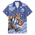 North Melbourne Kangaroos Family Matching Off Shoulder Maxi Dress and Hawaiian Shirt Aboriginal Dot Pattern - Football Mascot Heritage Pride