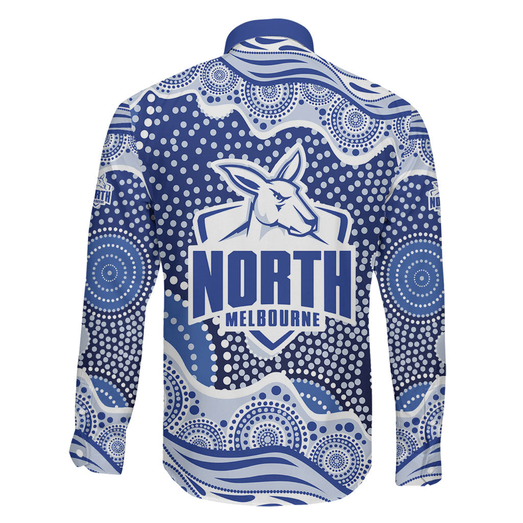 North Melbourne Kangaroos Family Matching Puletasi and Hawaiian Shirt Aboriginal Dot Pattern - Football Mascot Heritage Pride