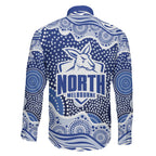 North Melbourne Kangaroos Family Matching Puletasi and Hawaiian Shirt Aboriginal Dot Pattern - Football Mascot Heritage Pride