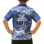 North Melbourne Kangaroos Family Matching Tank Maxi Dress and Hawaiian Shirt Aboriginal Dot Pattern - Football Mascot Heritage Pride