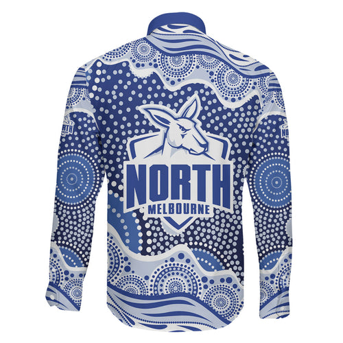 North Melbourne Kangaroos Family Matching Tank Maxi Dress and Hawaiian Shirt Aboriginal Dot Pattern - Football Mascot Heritage Pride