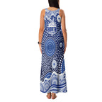 North Melbourne Kangaroos Family Matching Tank Maxi Dress and Hawaiian Shirt Aboriginal Dot Pattern - Football Mascot Heritage Pride
