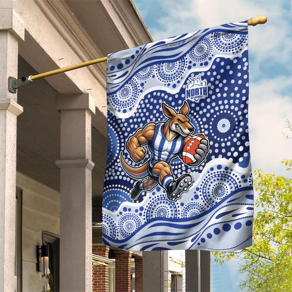North Melbourne Kangaroos Garden Flag Aboriginal Dot Pattern - Football Mascot Heritage Pride