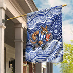 North Melbourne Kangaroos Garden Flag Aboriginal Dot Pattern - Football Mascot Heritage Pride