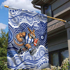 North Melbourne Kangaroos Garden Flag Aboriginal Dot Pattern - Football Mascot Heritage Pride