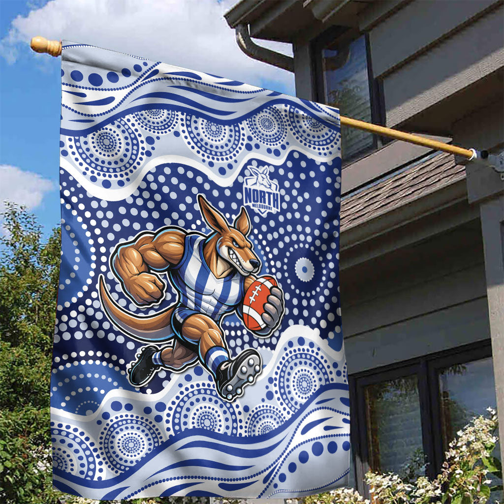 North Melbourne Kangaroos Garden Flag Aboriginal Dot Pattern - Football Mascot Heritage Pride