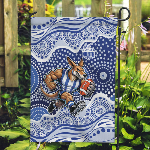 North Melbourne Kangaroos Garden Flag Aboriginal Dot Pattern - Football Mascot Heritage Pride