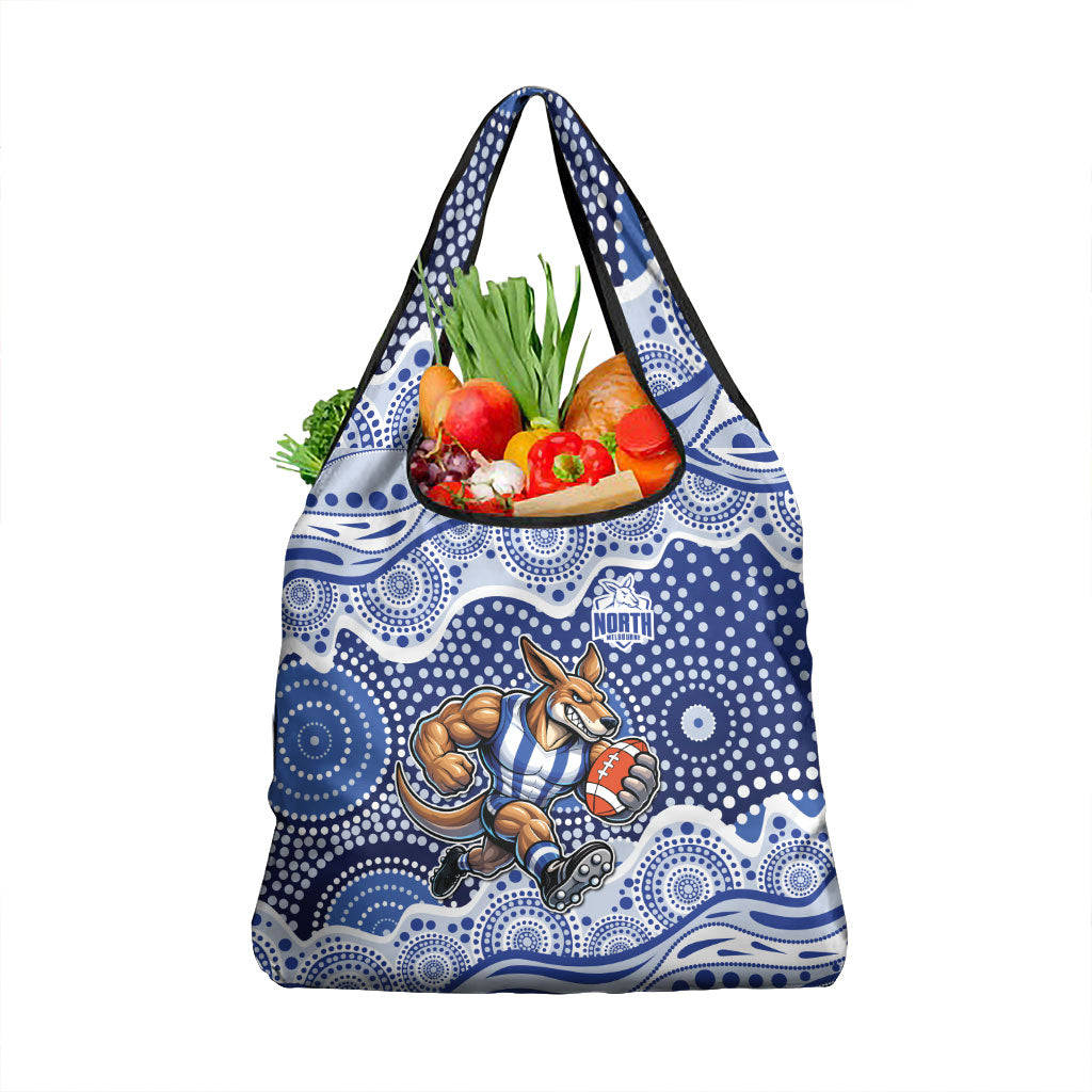 North Melbourne Kangaroos Grocery Bag Aboriginal Dot Pattern - Football Mascot Heritage Pride