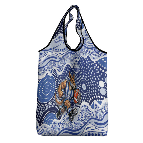 North Melbourne Kangaroos Grocery Bag Aboriginal Dot Pattern - Football Mascot Heritage Pride