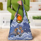North Melbourne Kangaroos Grocery Bag Aboriginal Dot Pattern - Football Mascot Heritage Pride