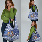 North Melbourne Kangaroos Grocery Bag Aboriginal Dot Pattern - Football Mascot Heritage Pride
