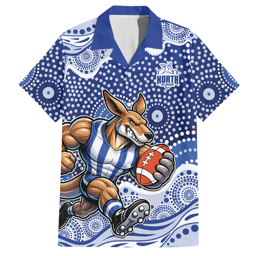 North Melbourne Kangaroos Hawaiian Shirt Aboriginal Dot Pattern - Football Mascot Heritage Pride
