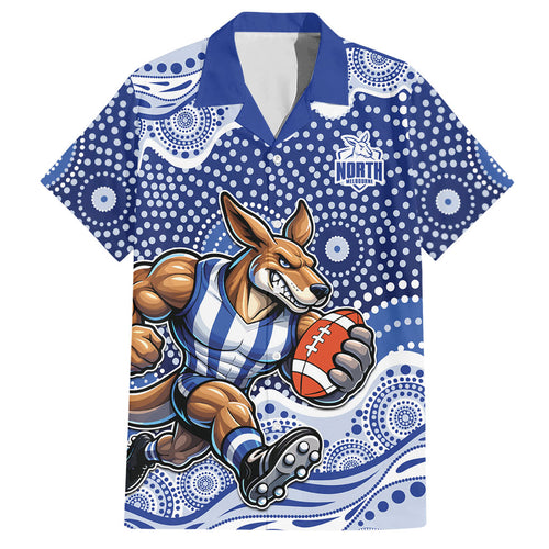 North Melbourne Kangaroos Hawaiian Shirt Aboriginal Dot Pattern - Football Mascot Heritage Pride