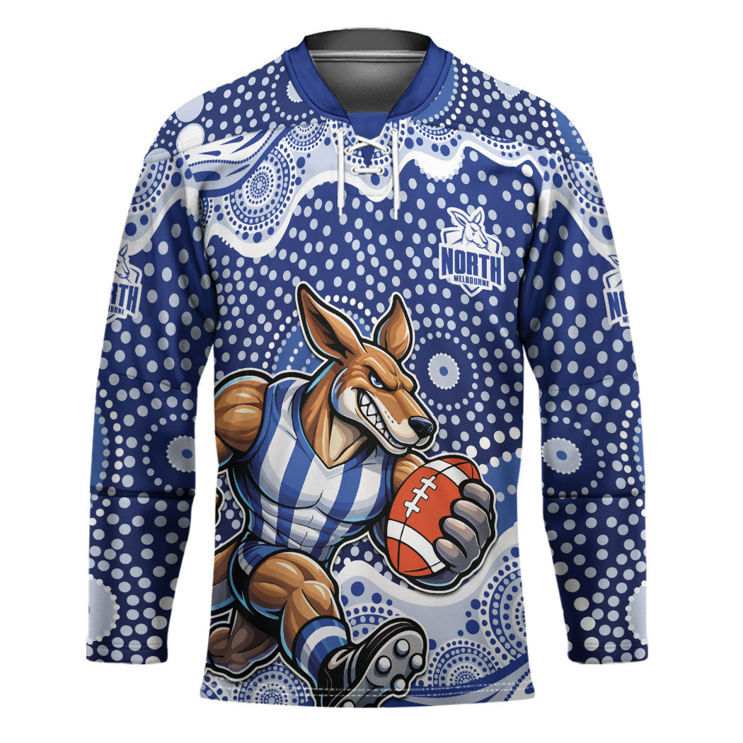 North Melbourne Kangaroos Hockey Jersey Aboriginal Dot Pattern - Football Mascot Heritage Pride