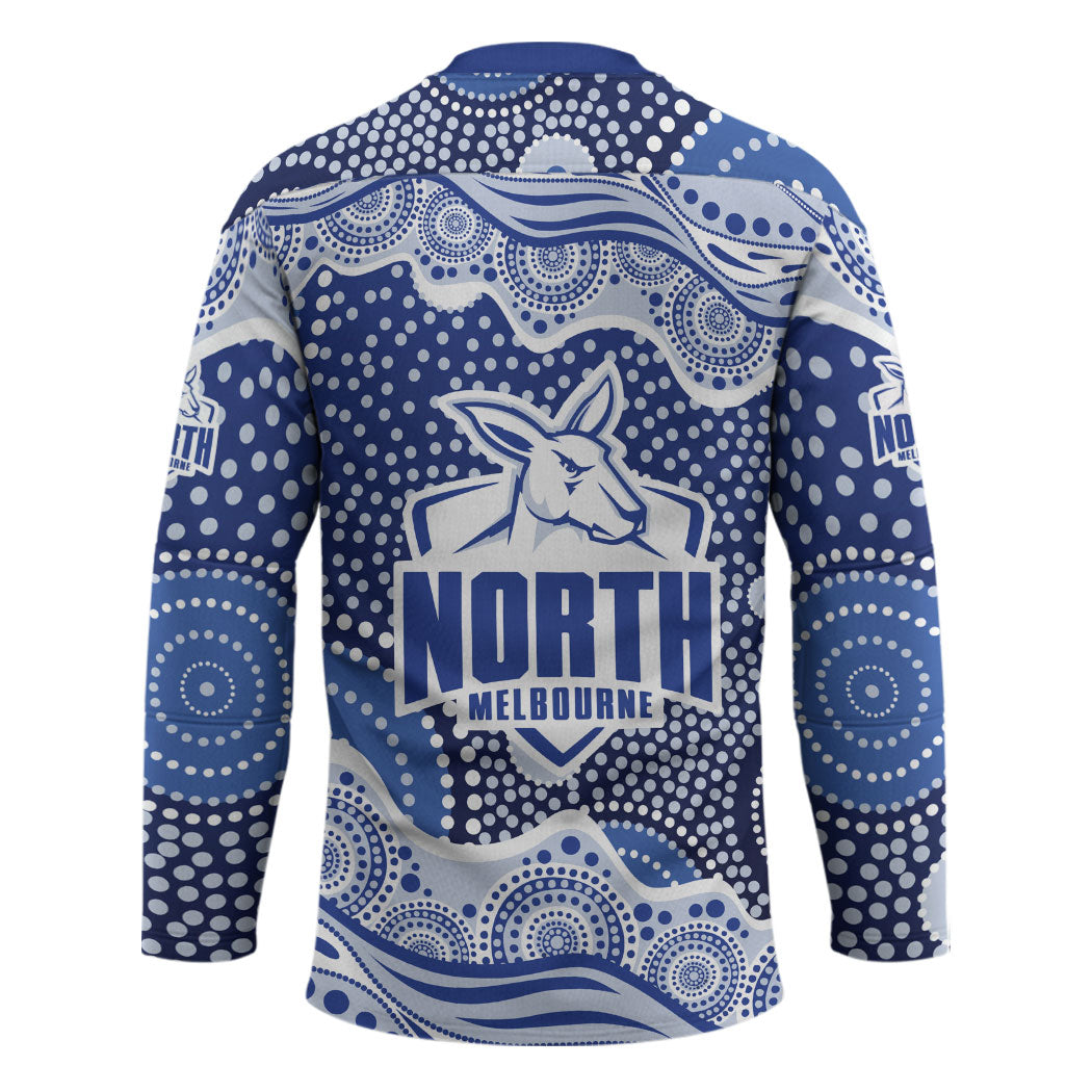 North Melbourne Kangaroos Hockey Jersey Aboriginal Dot Pattern - Football Mascot Heritage Pride