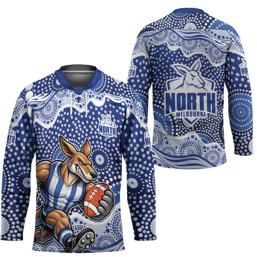 North Melbourne Kangaroos Hockey Jersey Aboriginal Dot Pattern - Football Mascot Heritage Pride