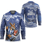North Melbourne Kangaroos Hockey Jersey Aboriginal Dot Pattern - Football Mascot Heritage Pride