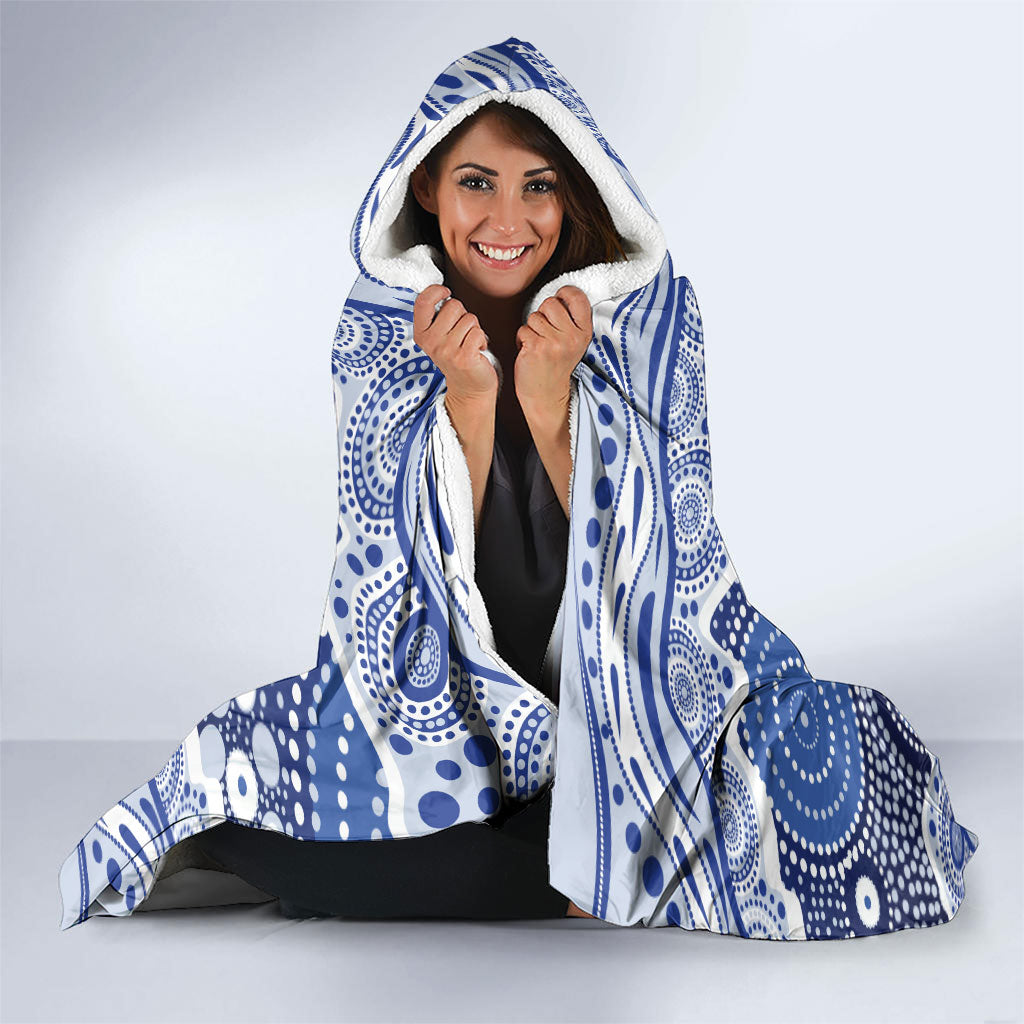 North Melbourne Kangaroos Hooded Blanket Aboriginal Dot Pattern - Football Mascot Heritage Pride