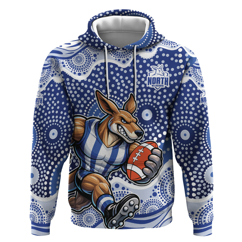 North Melbourne Kangaroos Hoodie Aboriginal Dot Pattern - Football Mascot Heritage Pride