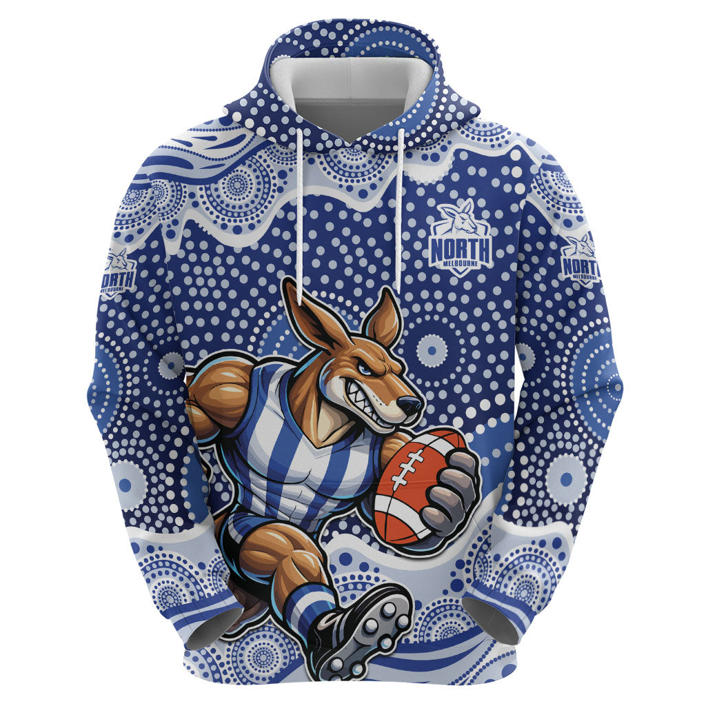 North Melbourne Kangaroos Hoodie Aboriginal Dot Pattern - Football Mascot Heritage Pride