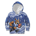 North Melbourne Kangaroos Kid Hoodie Aboriginal Dot Pattern - Football Mascot Heritage Pride