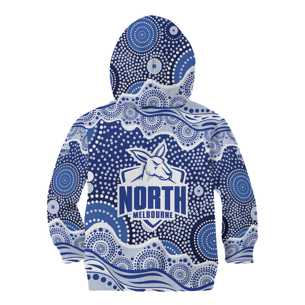 North Melbourne Kangaroos Kid Hoodie Aboriginal Dot Pattern - Football Mascot Heritage Pride
