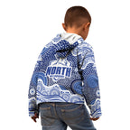 North Melbourne Kangaroos Kid Hoodie Aboriginal Dot Pattern - Football Mascot Heritage Pride