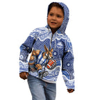 North Melbourne Kangaroos Kid Hoodie Aboriginal Dot Pattern - Football Mascot Heritage Pride