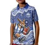 North Melbourne Kangaroos Kid Polo Shirt Aboriginal Dot Pattern - Football Mascot Heritage Pride