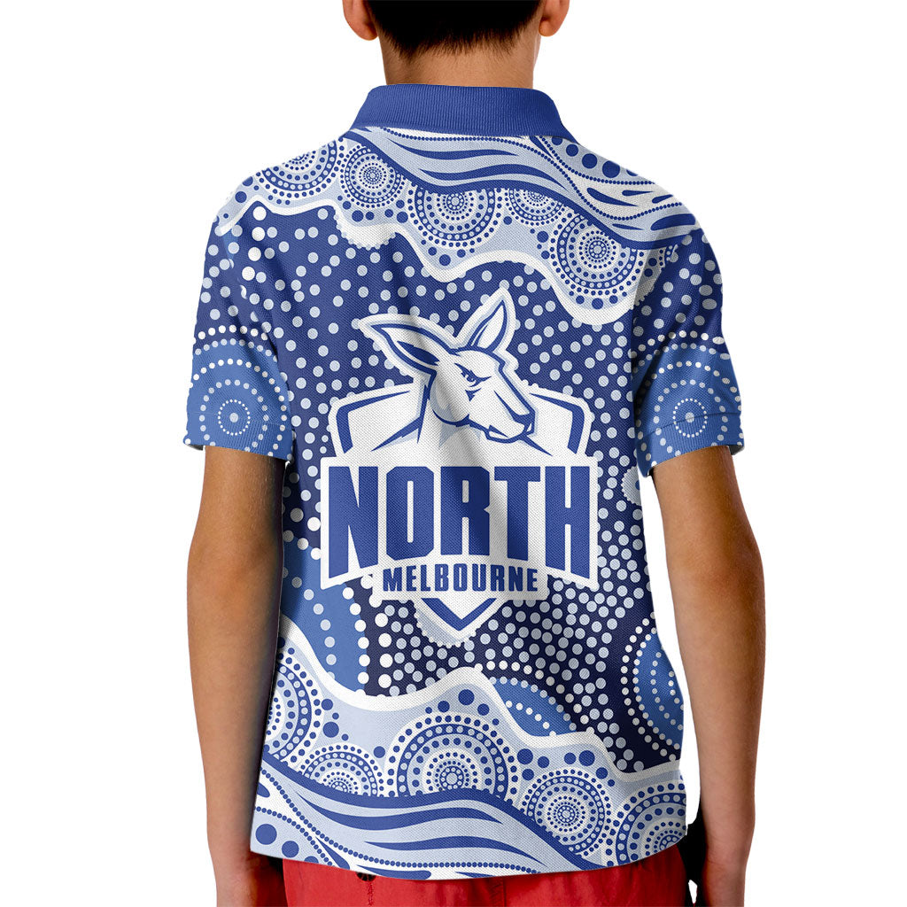North Melbourne Kangaroos Kid Polo Shirt Aboriginal Dot Pattern - Football Mascot Heritage Pride