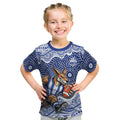 North Melbourne Kangaroos Kid T Shirt Aboriginal Dot Pattern - Football Mascot Heritage Pride