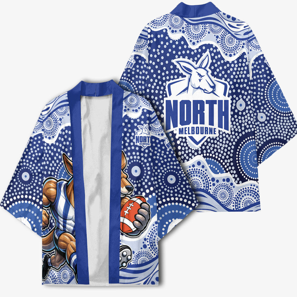 North Melbourne Kangaroos Kimono Aboriginal Dot Pattern - Football Mascot Heritage Pride