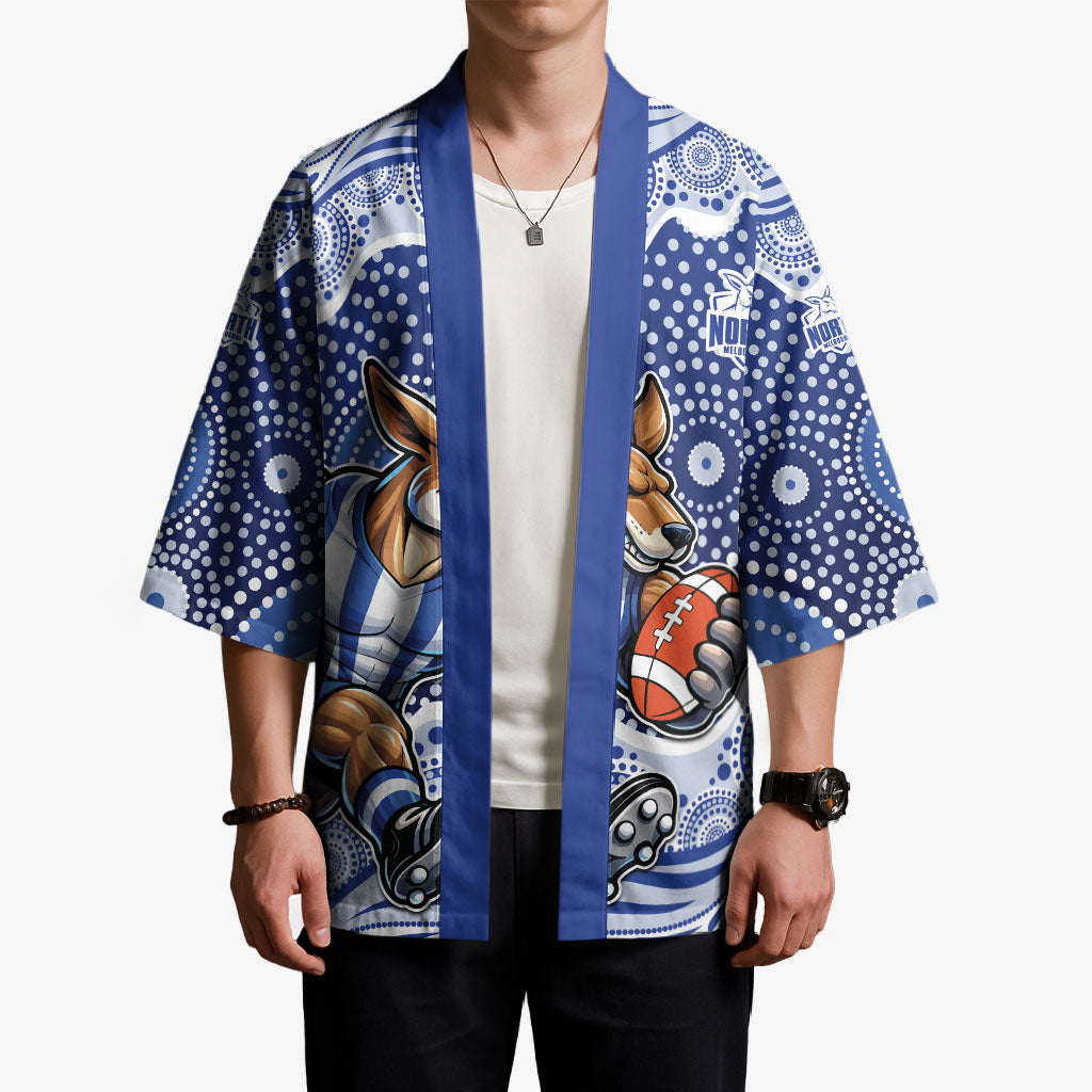 North Melbourne Kangaroos Kimono Aboriginal Dot Pattern - Football Mascot Heritage Pride