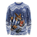 North Melbourne Kangaroos Long Sleeve Shirt Aboriginal Dot Pattern - Football Mascot Heritage Pride